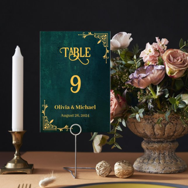 Vintage Dark Green Wedding Table Numbers (Creator Uploaded)