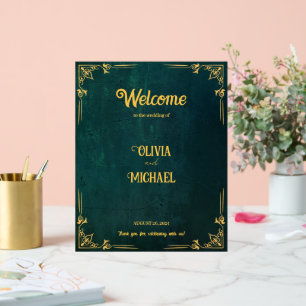 Vintage Dark Green Welcome Acrylic Sign