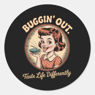Vintage Dark Humour Bug Licker Retro Funny Saying Classic Round Sticker