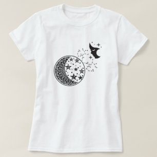Vintage Dark Moon Star Retro Face Women Magic T-Shirt