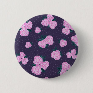 Vintage dark purple florals 6 cm round badge