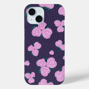 Vintage dark purple florals iPhone 15 case