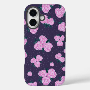 Vintage dark purple florals iPhone 16 case