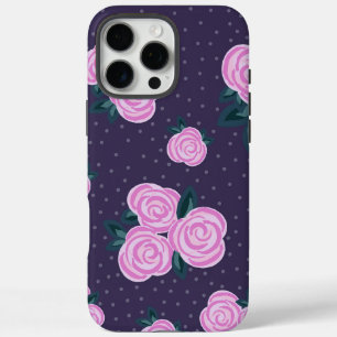 Vintage dark purple florals iPhone 16 pro max case