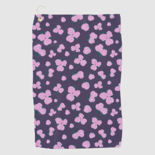 Vintage dark purple florals golf towel