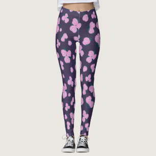 Vintage dark purple florals leggings
