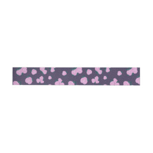 Vintage dark purple florals wrap around label