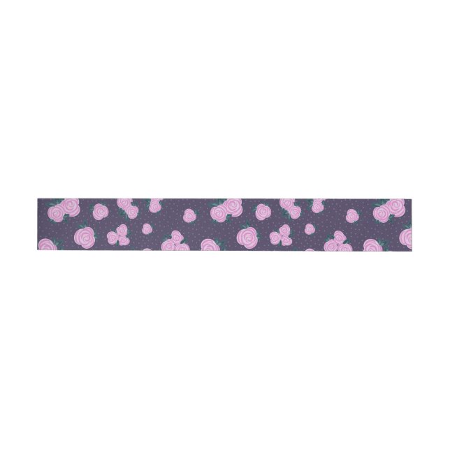 Vintage dark purple florals wrap around label (Individual)