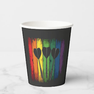 Vintage Dart Design with LGBTQ Colours Vintage Paper Cups