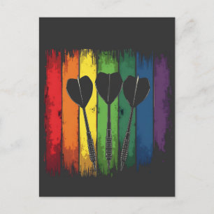 Vintage Dart Design with LGBTQ Colours Vintage Postcard