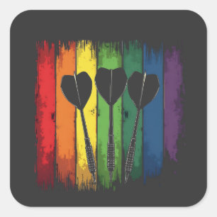 Vintage Dart Design with LGBTQ Colours Vintage Square Sticker