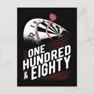 Vintage Dart Throwing Dartboard 180 Darts Postcard