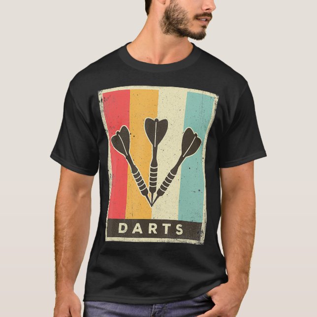 Vintage Darts Sport Retro Poster T-Shirt (Front)