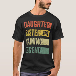 Vintage daughter sister gaming legend retro video T-Shirt