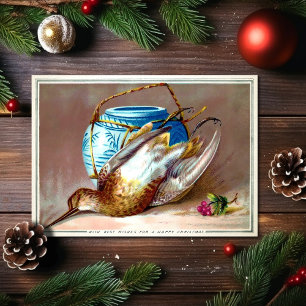 Vintage Dead Bird Christmas Wishes Card