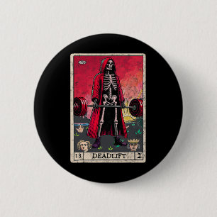 Vintage Deadlift Skeleton Halloween Gym Jokes Weig 6 Cm Round Badge