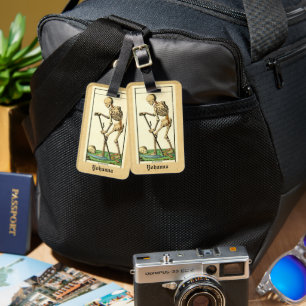 Vintage Death Morte Tarot Luggage Tag