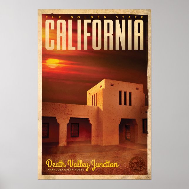 Vintage Death Valley Junction Travel Poster (Front)