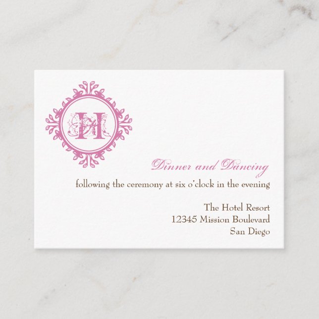 Vintage decay pink wedding reception enclosure (Front)