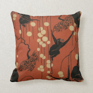 Vintage Deco Moderne Monkeys Cushion