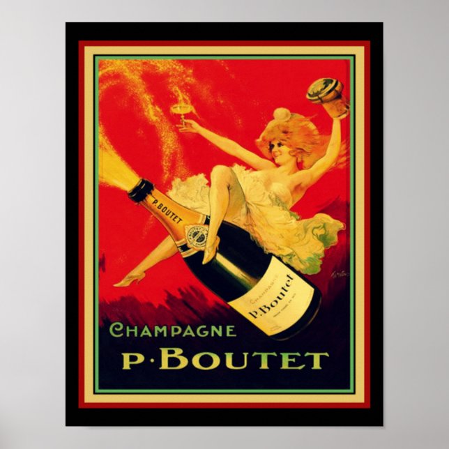 Vintage Deco " P. Boutet" Champagne Poster (Front)