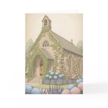 Vintage decorated charming country stone church