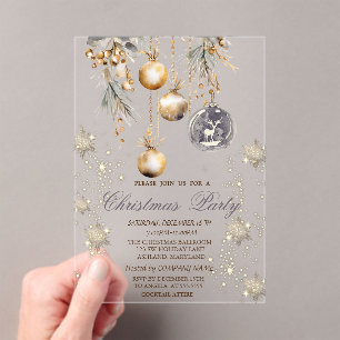 Vintage Decoration Balls Snowflakes Company  Acrylic Invitations