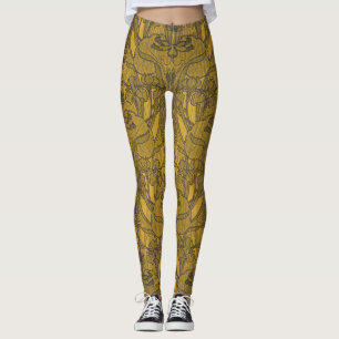 Vintage Decorative Art Nouveau Floral Pattern Leggings