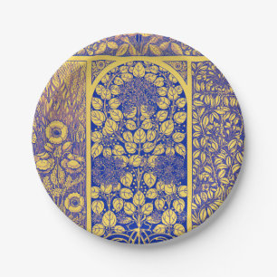 Vintage Decorative Botanical Art Nouveau Pattern Paper Plate