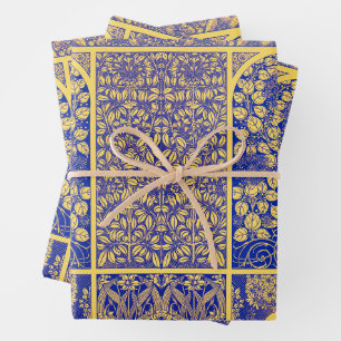 Vintage Decorative Botanical Art Nouveau Pattern Wrapping Paper Sheet