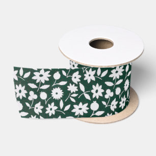 Vintage Decorative Dense Floral Pattern Satin Ribbon
