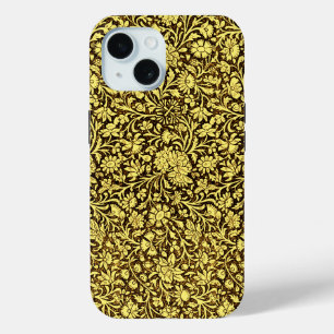 Vintage Decorative Golden Floral Pattern iPhone 15 Case