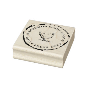 Vintage Decorative Hand-drawn Chicken Egg Carton   Rubber Stamp