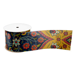 Vintage Decorative Persian Floral Art Satin Ribbon