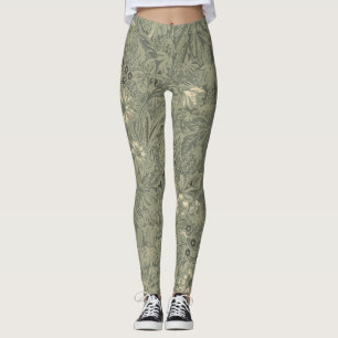 Vintage Decorative Rustic Botanical Pattern Leggings