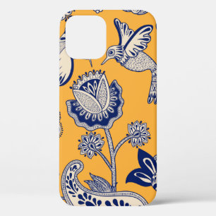 Vintage decorative seamless pattern with birds, pa iPhone 12 case