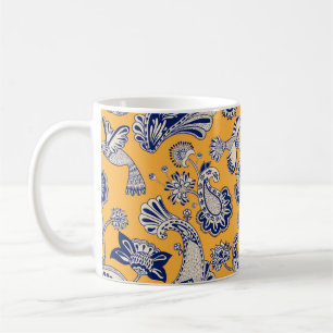 Vintage decorative seamless pattern with birds, pa coffee mug