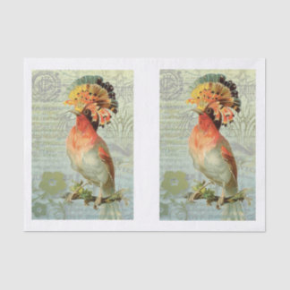 Vintage Decoupage Colourful Art Bird Tissue Paper