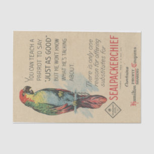 Vintage Decoupage Ephemera Parrot Catalogue ad Tissue Paper