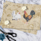 Vintage Decoupage Rooster Chicken Hen Floral