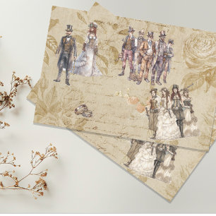 Vintage  Decoupage Steampunk Wedding  Tissue Paper