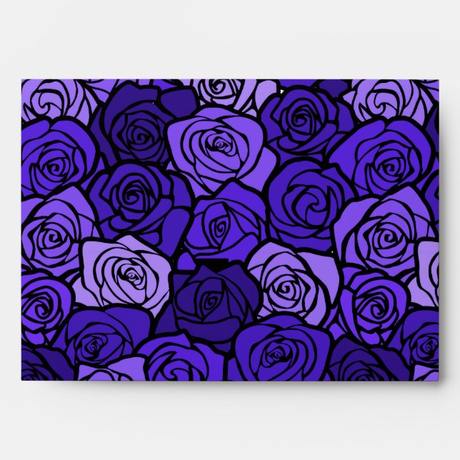 Vintage Deep blue roses Envelope (Front)