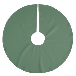 Vintage deep dark saturated green retro brushed polyester tree skirt