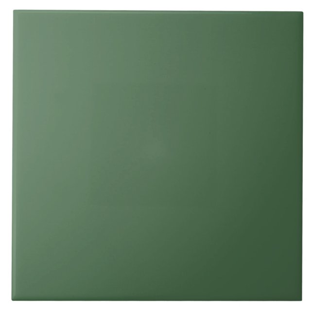 Vintage deep dark saturated green retro  ceramic tile (Front)
