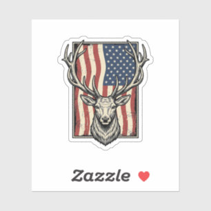 Vintage Deer American Flag Hunting Shirt Design_1