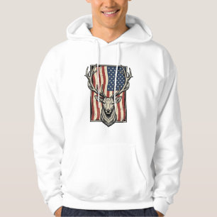 Vintage Deer American Flag Hunting Shirt Design_1