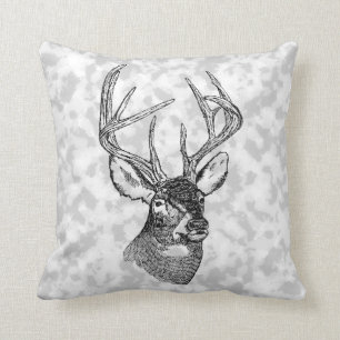 Vintage deer art graphic cushion
