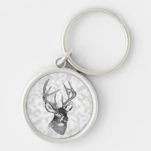 Vintage deer art graphic key ring