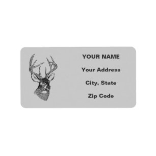 Vintage deer art graphic label