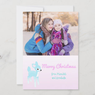 Vintage Deer Custom Photo Holiday Card